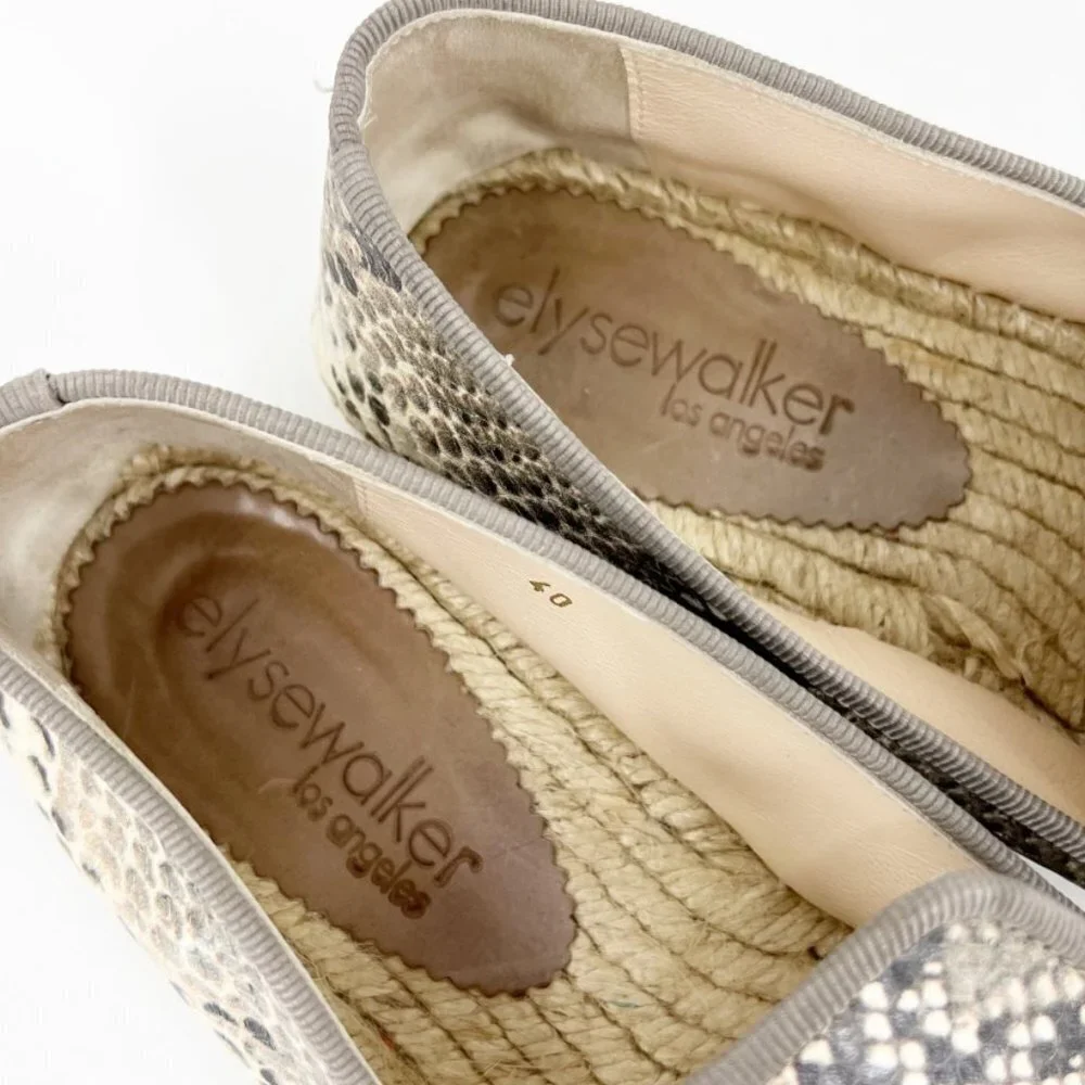✅ Elyse‎ Walker Flats Blair Espadrille Snake Slip On SIZE 40